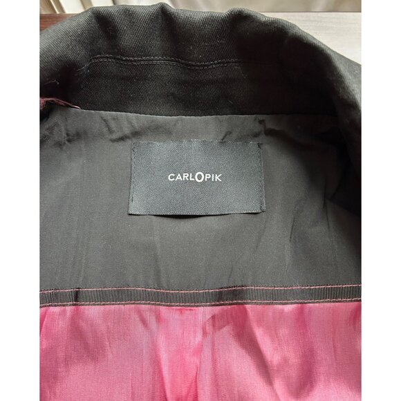 CARLO PIK Women's Black Tailored Punk Statement Jacket Milan Street Style Sz 6 - Picture 4 of 13